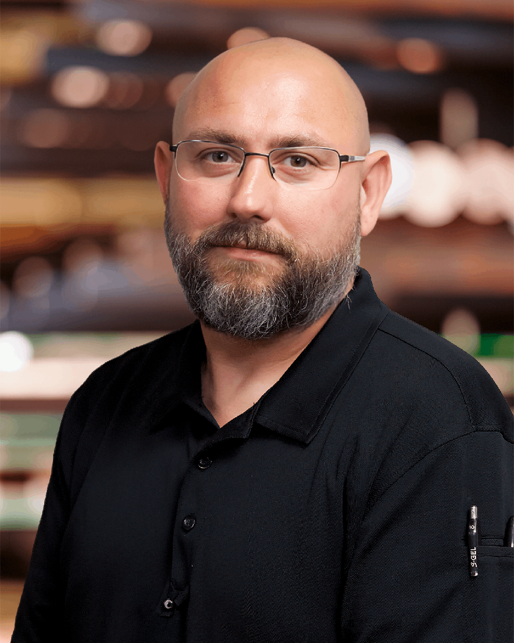 a man wearing glasses