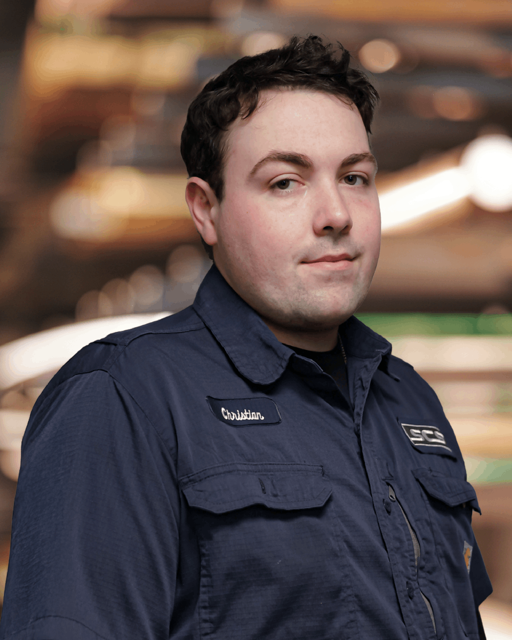 a man looking at the camera